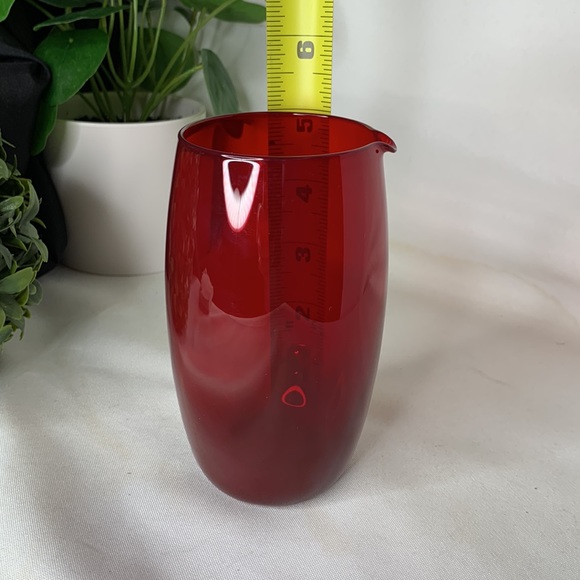 Vintage Cambridge Glass Carmen Red Mini Martini Pitcher /Cocktail Mixer /creamer - Picture 5 of 5